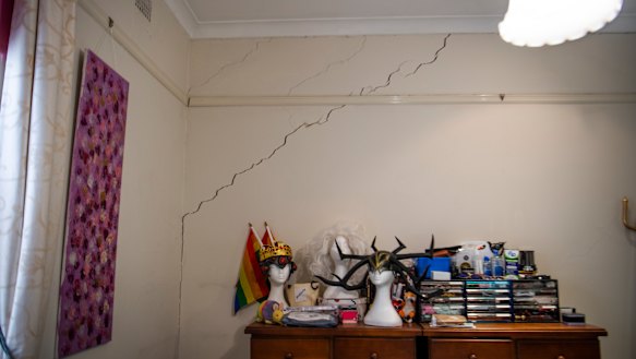 Another crack inside Stephanie Dennett's home.