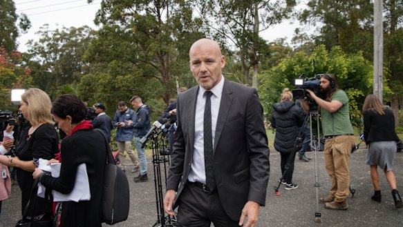 Detective Chief Inspector Gary Jubelin addresses media in Kendall on Wednesday.