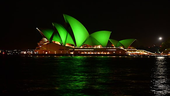 The Opera House goes green, Monday night at 6pm. 