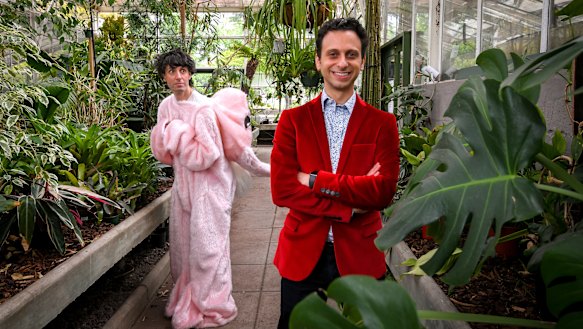 Fringe director Simon Abrahams with Fringe artist Nick Barlow, whose show Conservatory will be performed inside an historic conservatory in Malvern East.