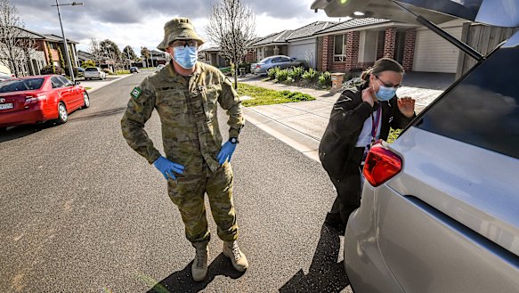 Defence force personnel have helped to bolster testing sites and door-to-door checks in Victoria.