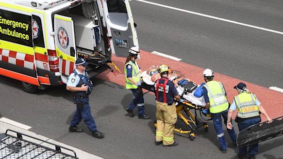 One worker has been taken to Royal North Shore Hospital in a critical condition. 