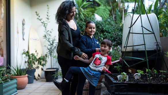 Sara Joseph, from Sydney, says naming her daughters Indigo Tyga (left) and Rani Leilla Roses, has brought various challenges in addition to joy.