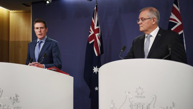 Prime Minister Scott Morrison and Attorney General Christian Porter announce a federal anti corruption body.