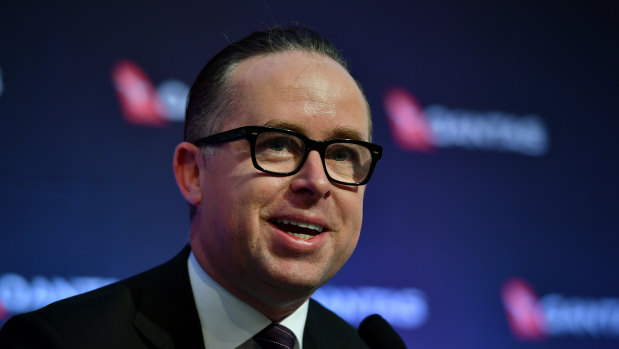 Qantas chief executive Alan Joyce's pay fell 56 per cent - to $10.9 million.