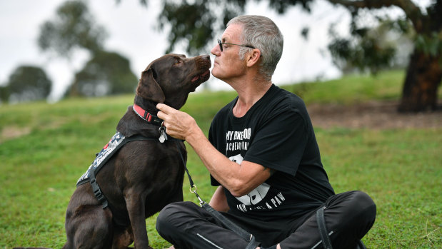 Ron Fenton with his best friend, Yogi.