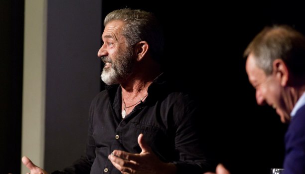 Mel Gibson at an In Conversation session with Garry Maddox at Sydney Film Festival in 2016.