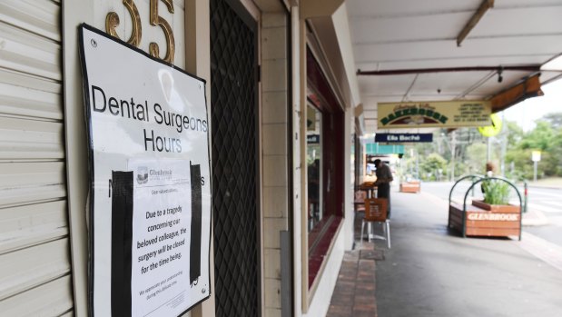The Glenbrook dental surgery where Preethi Reddy worked was closed on Wednesday.