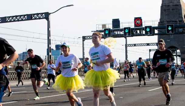 The running festival included top athletes, people raising money for charity, families and yellow fairies.