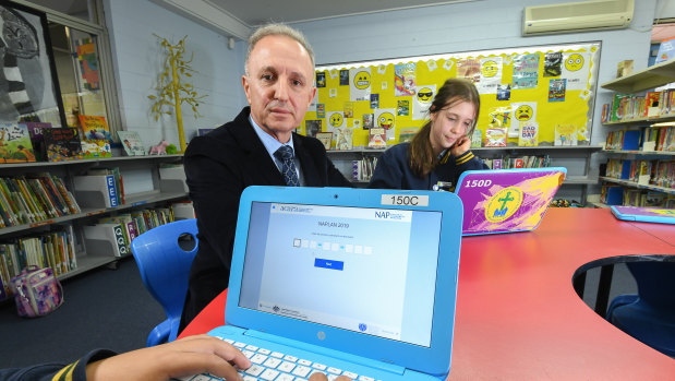 Philip Cachia, the principal of Our Lady Help of Christians School in Brunswick East, said he was not feeling confident about the online test after his students experienced technical glitches.