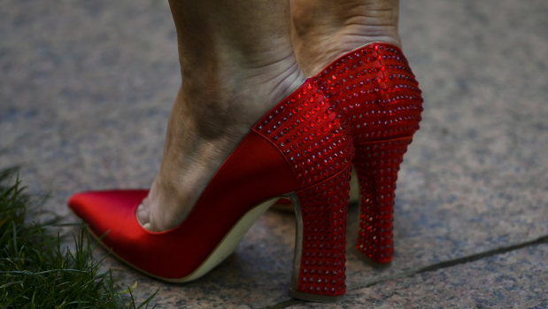 Lady in red: Julie Bishop's now-famous red shoes.