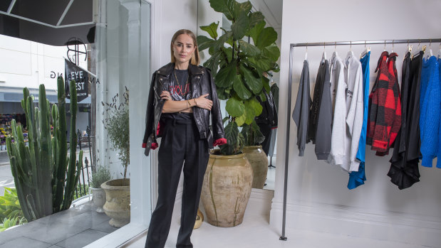 Anine Bing in her recently opened boutique in Sydney's Paddington.