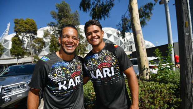 Deadly weapons: Origin foes Will Chambers and Latrell Mitchell will team up for the Indigenous All Stars.