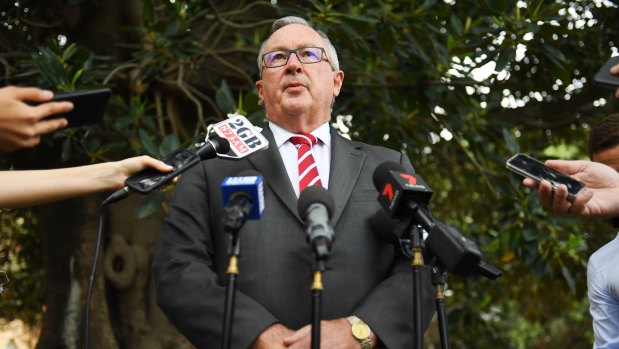 NSW Health Minister Brad Hazzard responds to questions about issues at the new Northern Beaches hospital in November 2018.