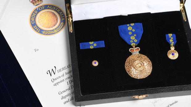 The Order of Australia medal.