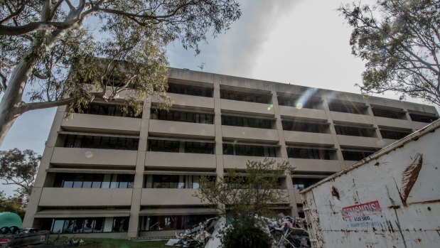 Demolition works begin on the former CSIRO headquarters in Campbell.  