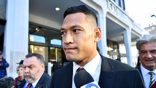 Israel Folau arrives at the Fair Work Commission in Sydney in June. 