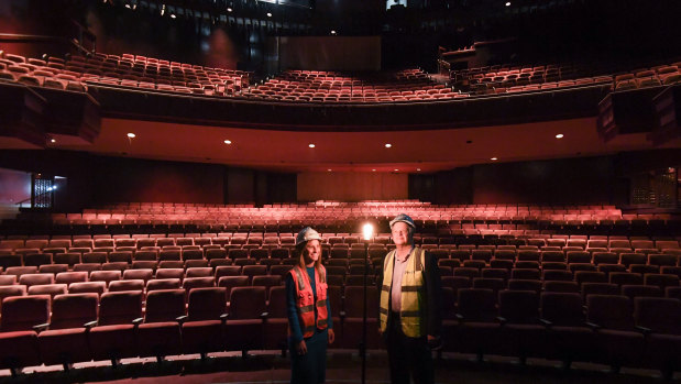Amanda Pierboni and Tim McFarlane inside the Theatre Royal.  
