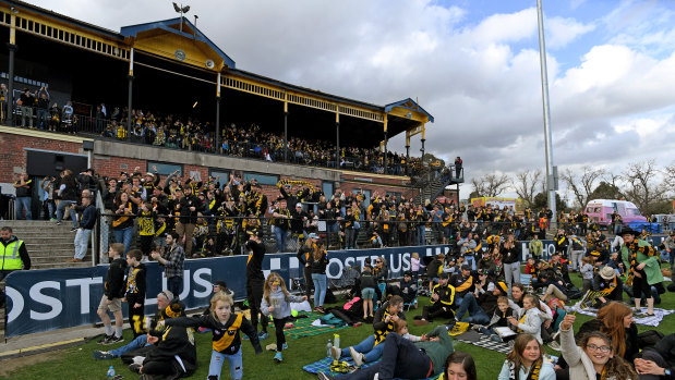 Richmond fans at Punt Road Oval during last year's grand final.