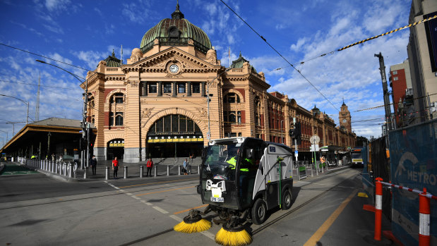 Metro officials say Flinders Street Station has been cleaned more often during the pandemic.  