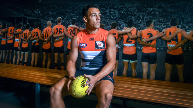On the outer: Dylan Shiel was forced to watch the final minutes from the bench as the Giants drew with the Saints.