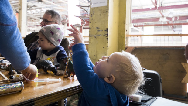 Matthew Parkinson, 3, gets hands on at Science in ACTion.