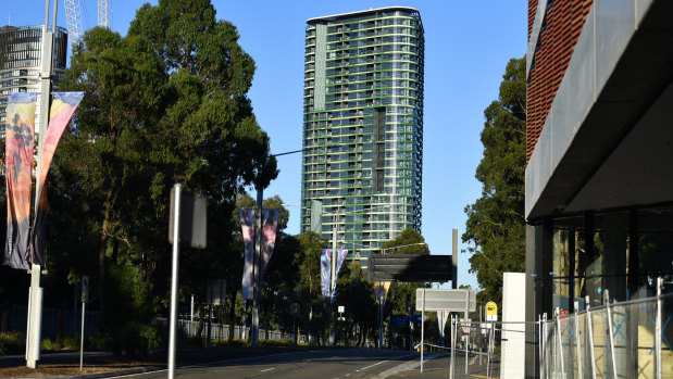 The 33-storey Opal Tower was completed in August. 