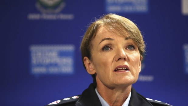 NSW Police Commissioner Karen Webb addresses the media on May 11 about the latest shooting in south-west Sydney.