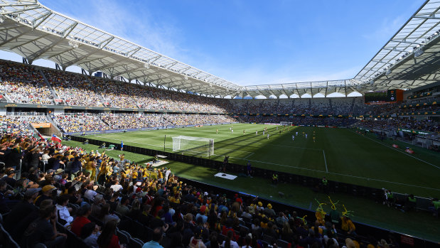 Sight to behold: Over 20,000 fans filled Bankwest Stadium to watch the Matildas' friendly victory.