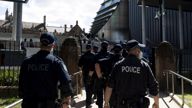 Students were protesting at the University of Sydney due to funding cuts. 