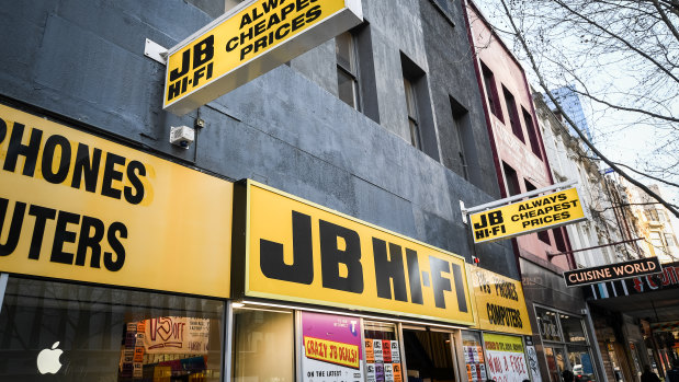 Some staff at JB Hi-Fi say they feel unsafe because of COVID-19 while others are happy to be earning an income.