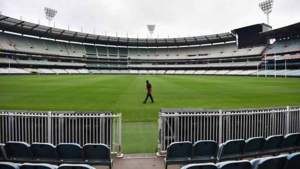 The hulking stands have been eerily silent at the MCG while the COVID-19 pandemic forces a close of play.