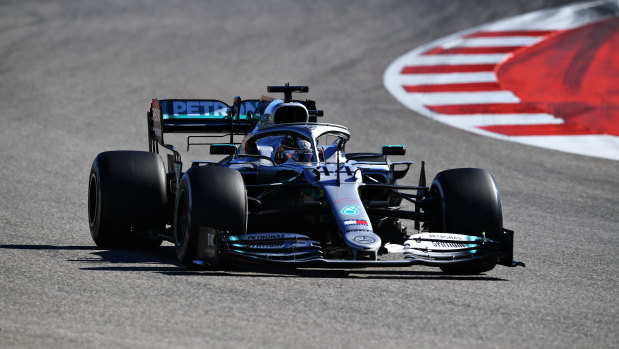 Lewis Hamilton in action during the US Grand Prix.