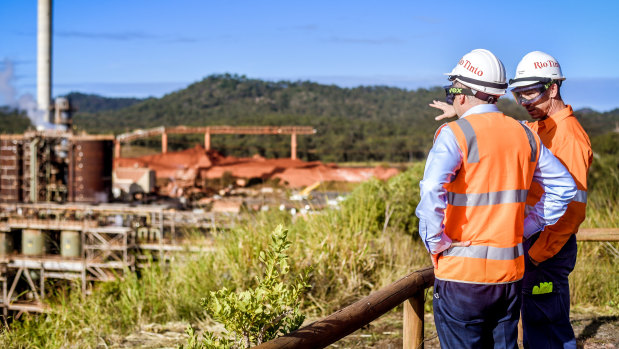 Prime Minister Anthony Albanese visiting Rio Tinto’s Yarwun alumina refinery near Gladstone.