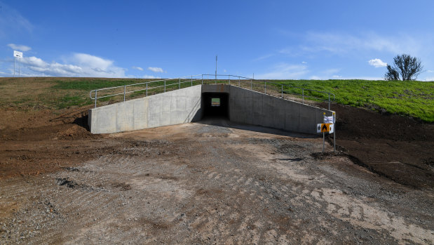 The underpass beneath the realigned Northern Road is estimated to have cost taxpayers $10 million.