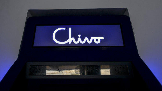 A Chivo Bitcoin automated teller machine at the Multiplaza Mall in San Salvador.