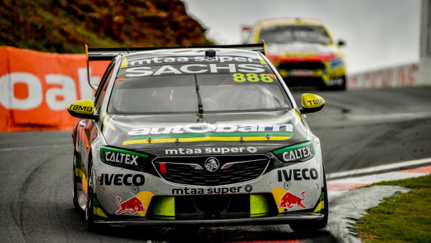 Craig Lowndes' Autobarn Lowndes Racing car on its way to victory in his farewell Bathurst.