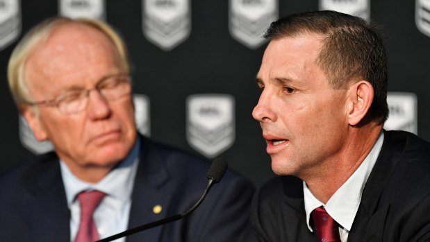 Mark Coyne, right, was appointed to the Australian Rugby League Commission ahead of the 2019 NRL season.