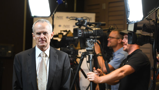 ACCC chairman Rod Sims released the preliminary report on digital platforms in Sydney on Monday.