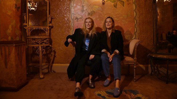 Director Gracie Otto (left) and producer Nicole O’Donohue in the Butterfly Room at the State Theatre in Sydney.