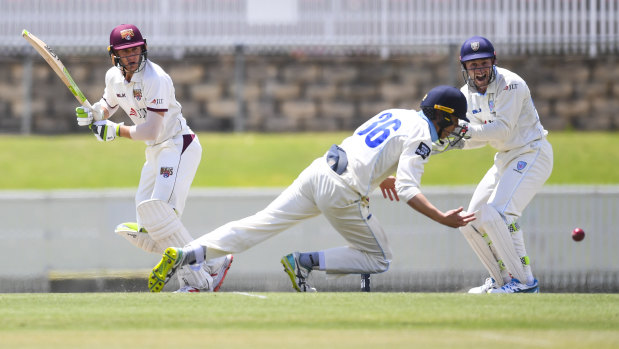 Slim pickings: Queensland's Matt Renshaw didn't do much for his Test hopes on Saturday, making just 21 against NSW.