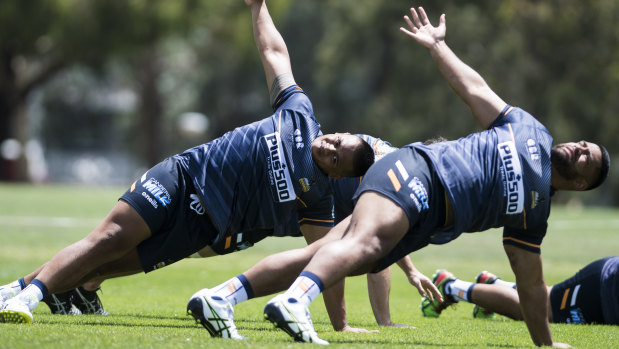 Hands up: Scott Sio and Allan Alaalatoa are incumbent Wallaby front rowers. 