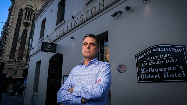 Paul Waterson outside the Duke of Wellington hotel.