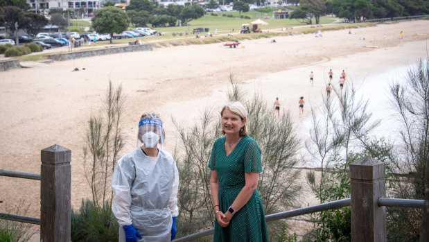 Great Ocean Road Health chief executive Sandy Chamberlin (right) and nurse Annie Hepner are preparing to vaccinate holidaymakers from Melbourne. 