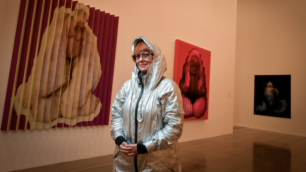Polly Borland with her latest series, Morph, at NGV Australia.
