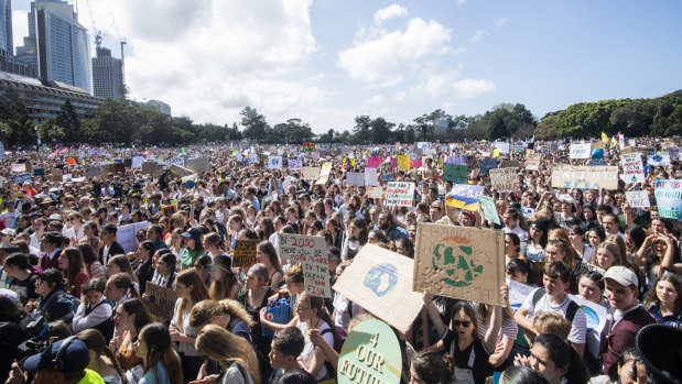 Up to 80,000 people are estimated to have poured into The Domain in Sydney. 