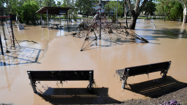 Dalby residents begin the clean up after the weekend flooding.