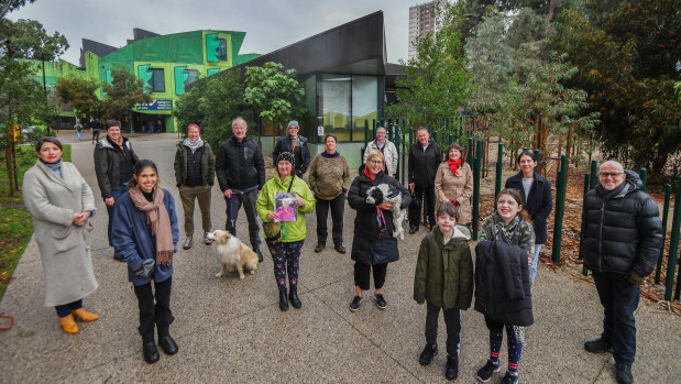 Supporters of the safe injecting room outside the facility last year.