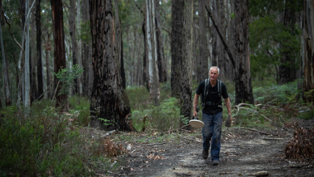 Mr Conroy has found peace and a sense of ease in the bush. 