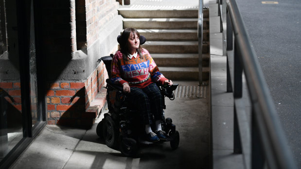 Stacey Christie says it is incredibly frustrating when stairs mean she can't access a building.